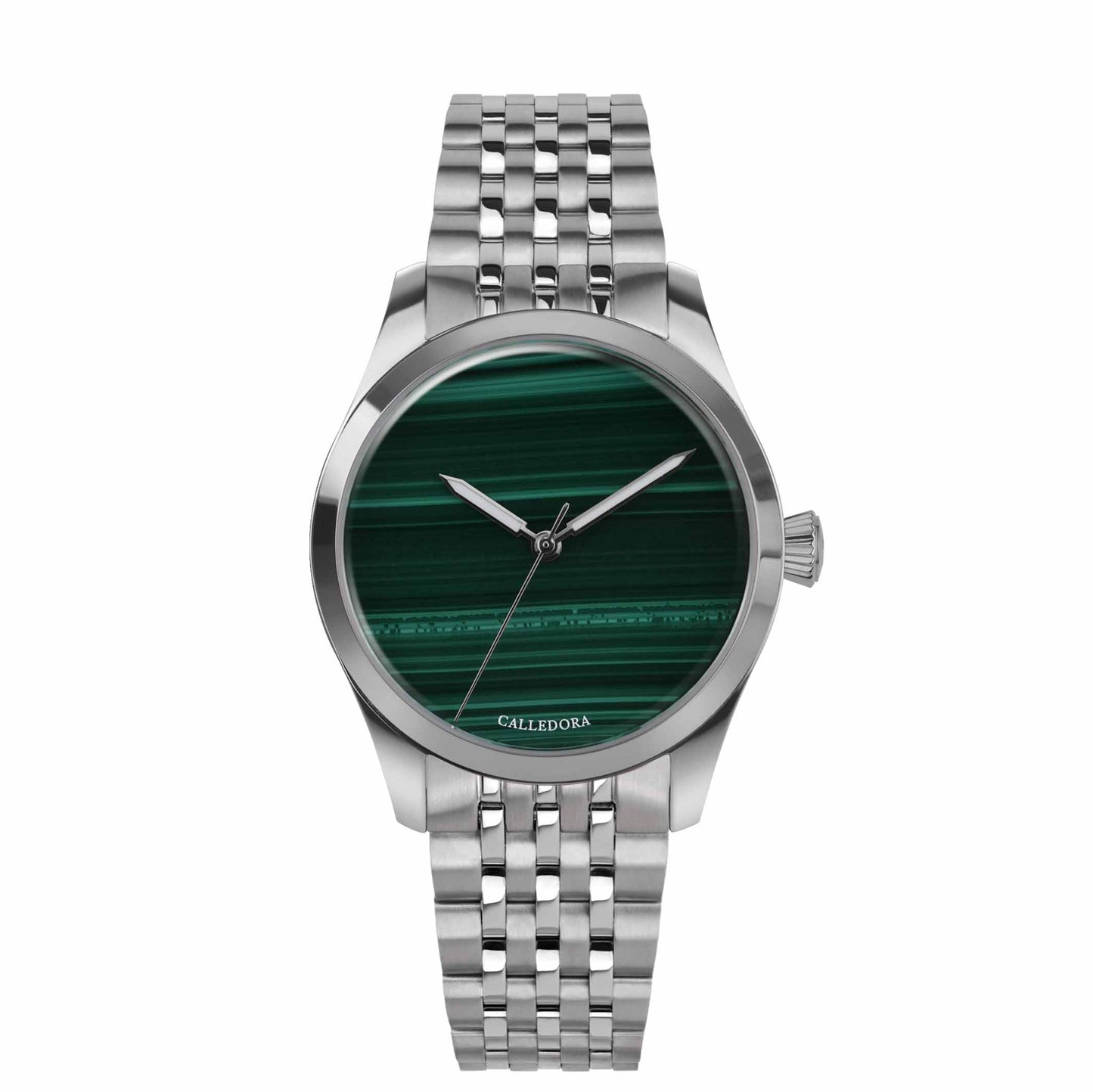 MALACHITE-BRACCIALE ACCIAIO