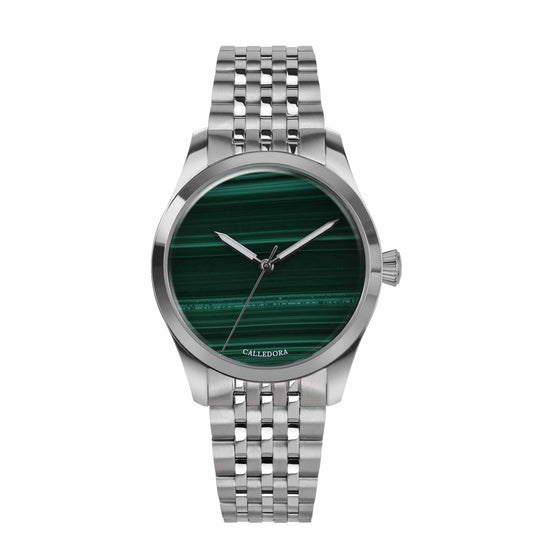 MALACHITE-BRACCIALE ACCIAIO